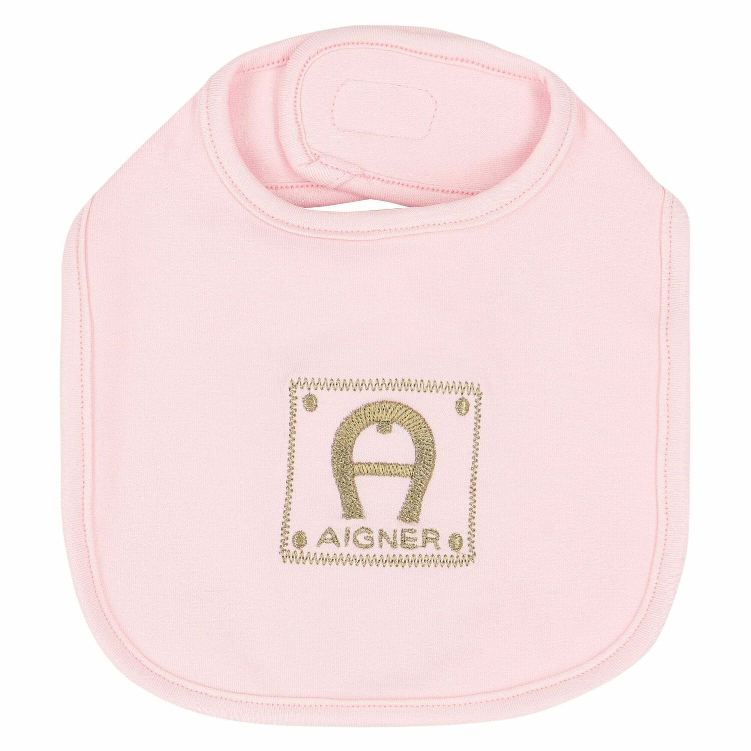 Pink & Gold Logo Baby Bib, 2, hi-res