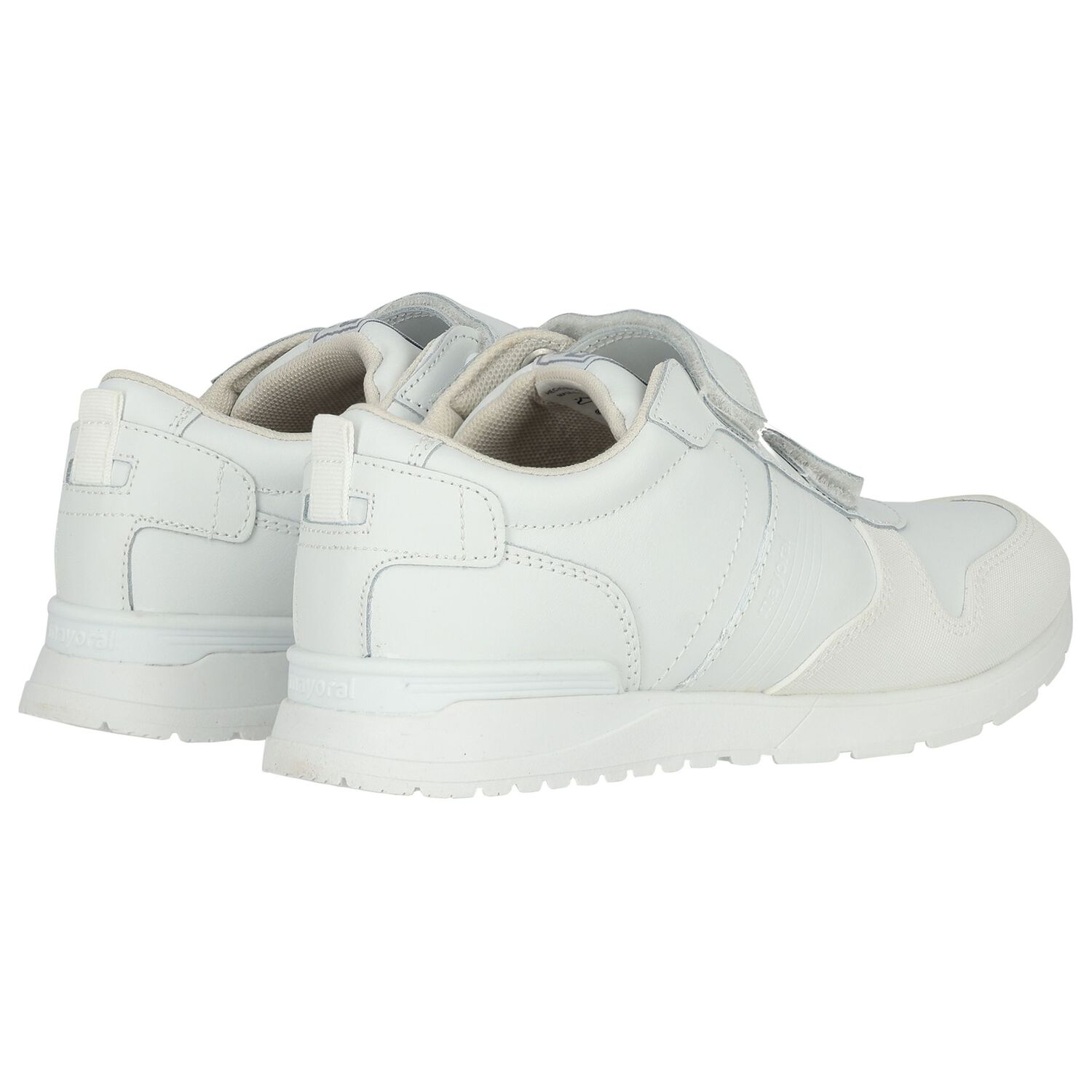 Boys White Logo Trainers, 1, hi-res