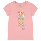 Girls Pink Polo Bear T-Shirt, 1, hi-res