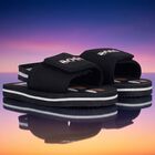 Boys Black Logo Sandals , 1, hi-res