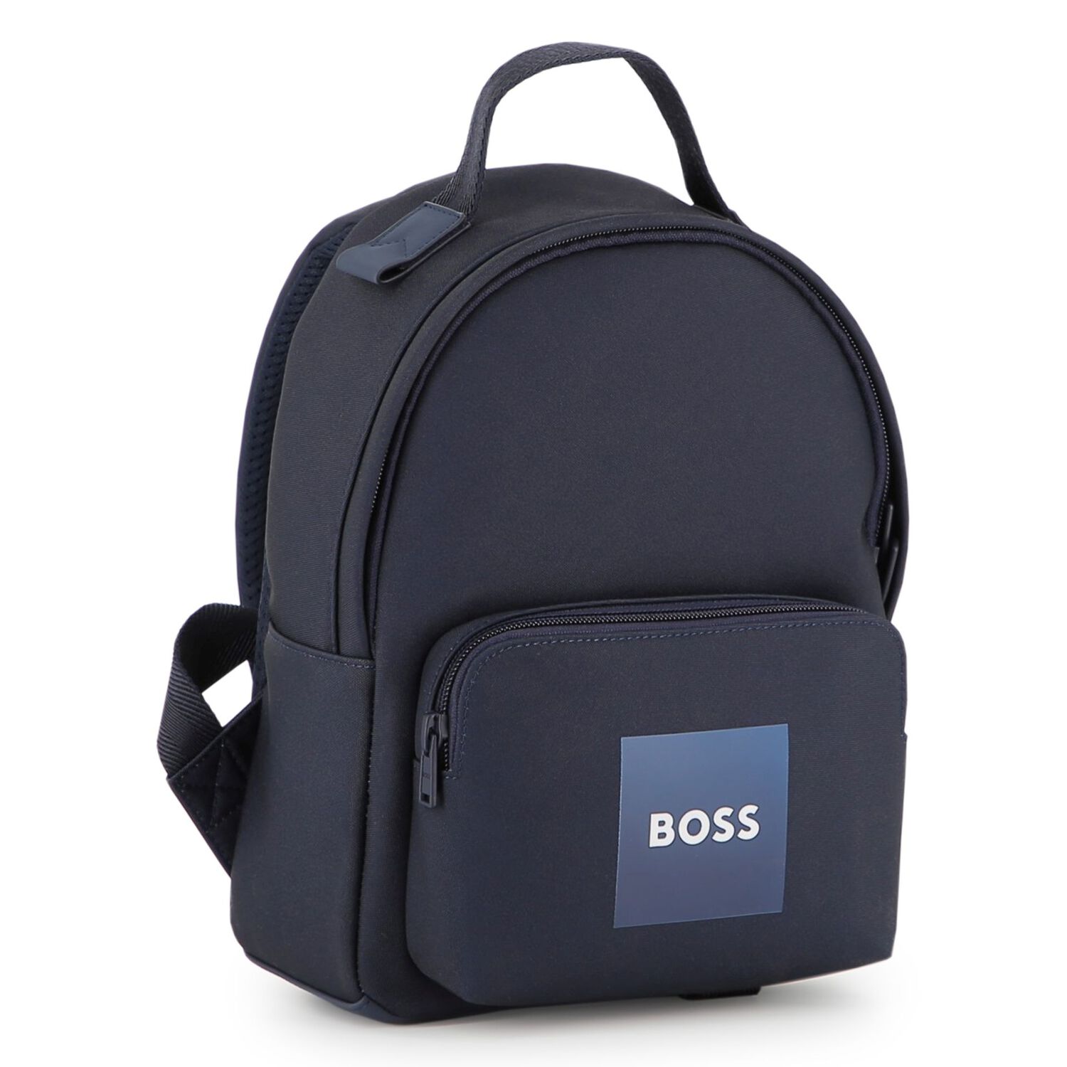 Boys Navy Blue Logo Canvas Backpack, 1, hi-res