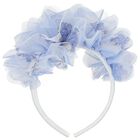 Girls Blue Ruffled Headband, 1, hi-res