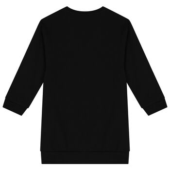 Girls Black & Gold Logo Sweatshirt Dress