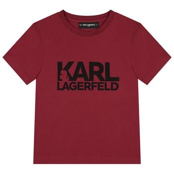 Boys Mini Me Burgundy Logo T-Shirt