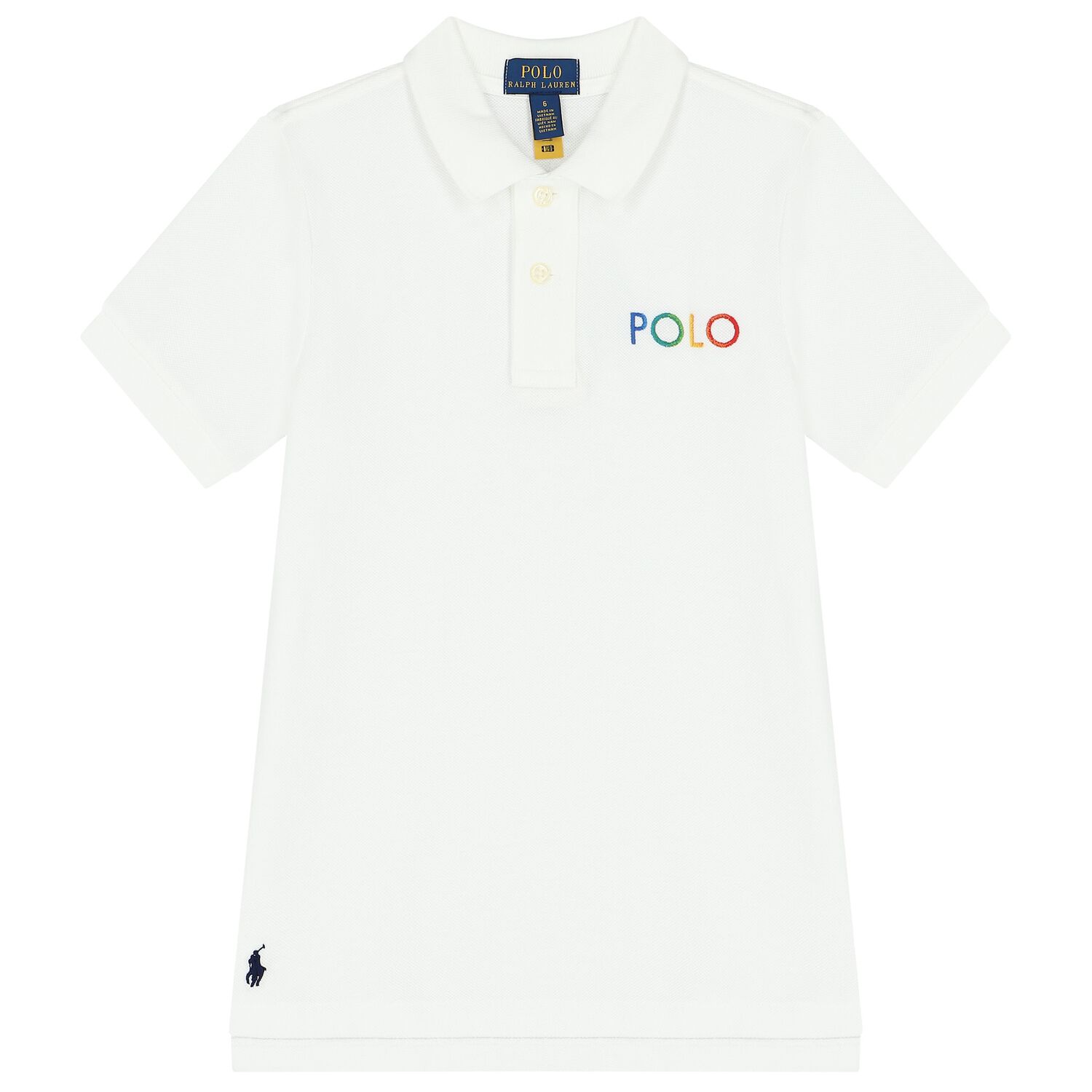 Boys White Logo Polo Shirt, 1, hi-res image number null