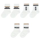 Baby Boys White Logo Socks ( 3-Pack ), 1, hi-res