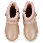 Younger Girls Gold Faux Fur Boots, 1, hi-res