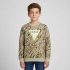 Boys Green Logo Sweatshirt, 1, hi-res