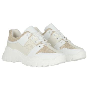 Girls Mini Me White Logo Trainers