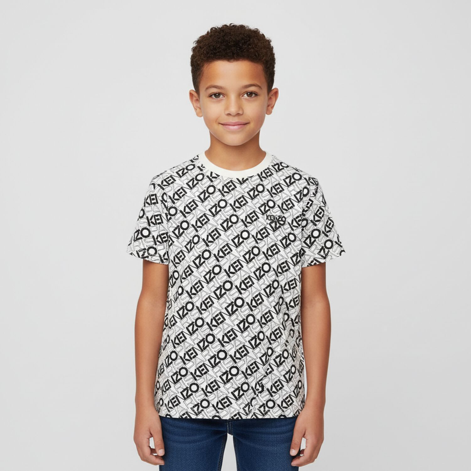 Boys Ivory & Black Logo T-Shirt, 1, hi-res image number null