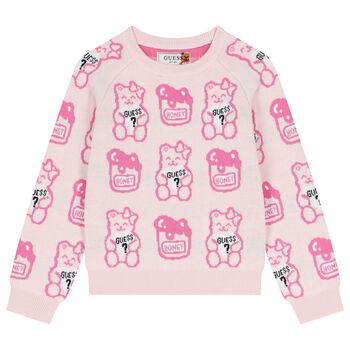 Girls Pink Teddy Bear Sweatshirt