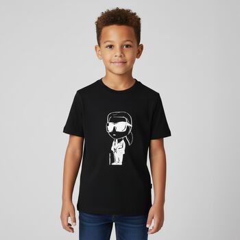 Boys Black Ikonik Karl T-Shirt