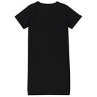 Girls Black Logo Dress, 1, hi-res