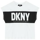 Girls White & Black Logo T-Shirt, 1, hi-res