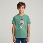 Boys Green Jersey Polo Bear T-Shirt, 1, hi-res