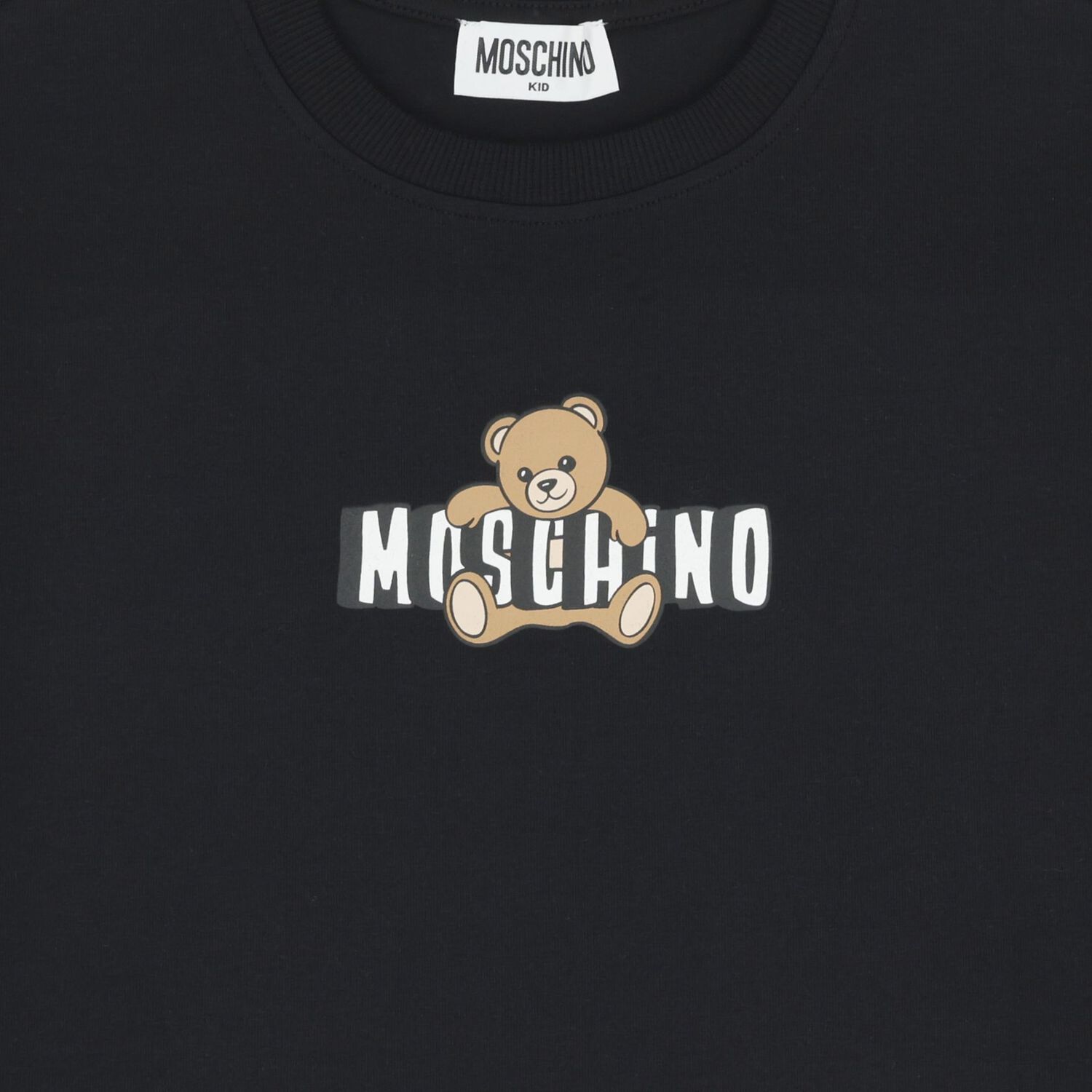 قميص بناتي أسود بشعار دب تيدي, 5, hi-res