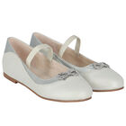 حذاء بنات بفيونكة باللون الفضي, 3, hi-res