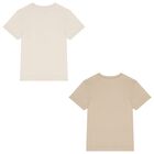 تي شيرت بشعار للأولاد باللون العاجي والبيج (عبوة من قطعتين), 12, hi-res
