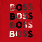 توب باكمام بالشعار باللون الاحمر للاولاد, 1, hi-res