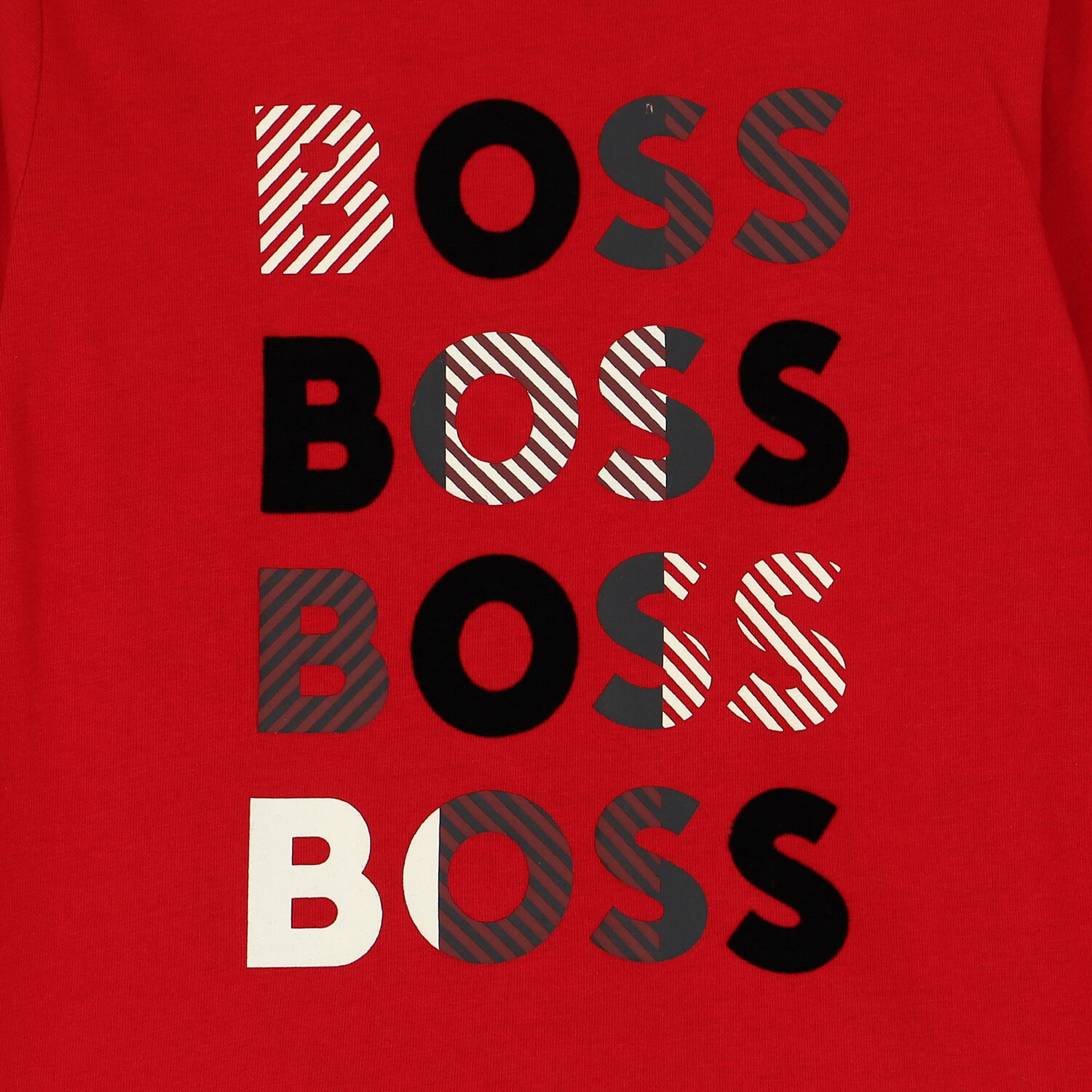 توب باكمام بالشعار باللون الاحمر للاولاد, 1, hi-res image number null