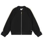 Girls Black Logo Zip Up Top, 1, hi-res
