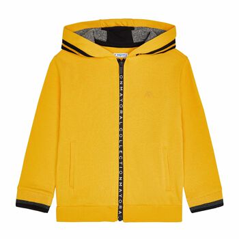 Boys Yellow Logo Zip Up Top