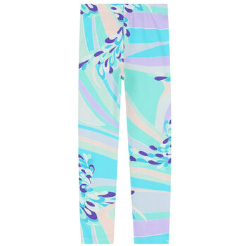 Girls Multi-Colored Printed Leggings