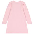 Girls Pink Teddy Bear Logo Dress, 1, hi-res