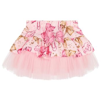 Girls Pink Bow Skirt