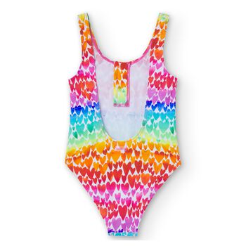 Girls Multi-Coloured Hearts Swimsuit