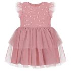 Girls Pink Tulle & Sequin Dress, 2, hi-res