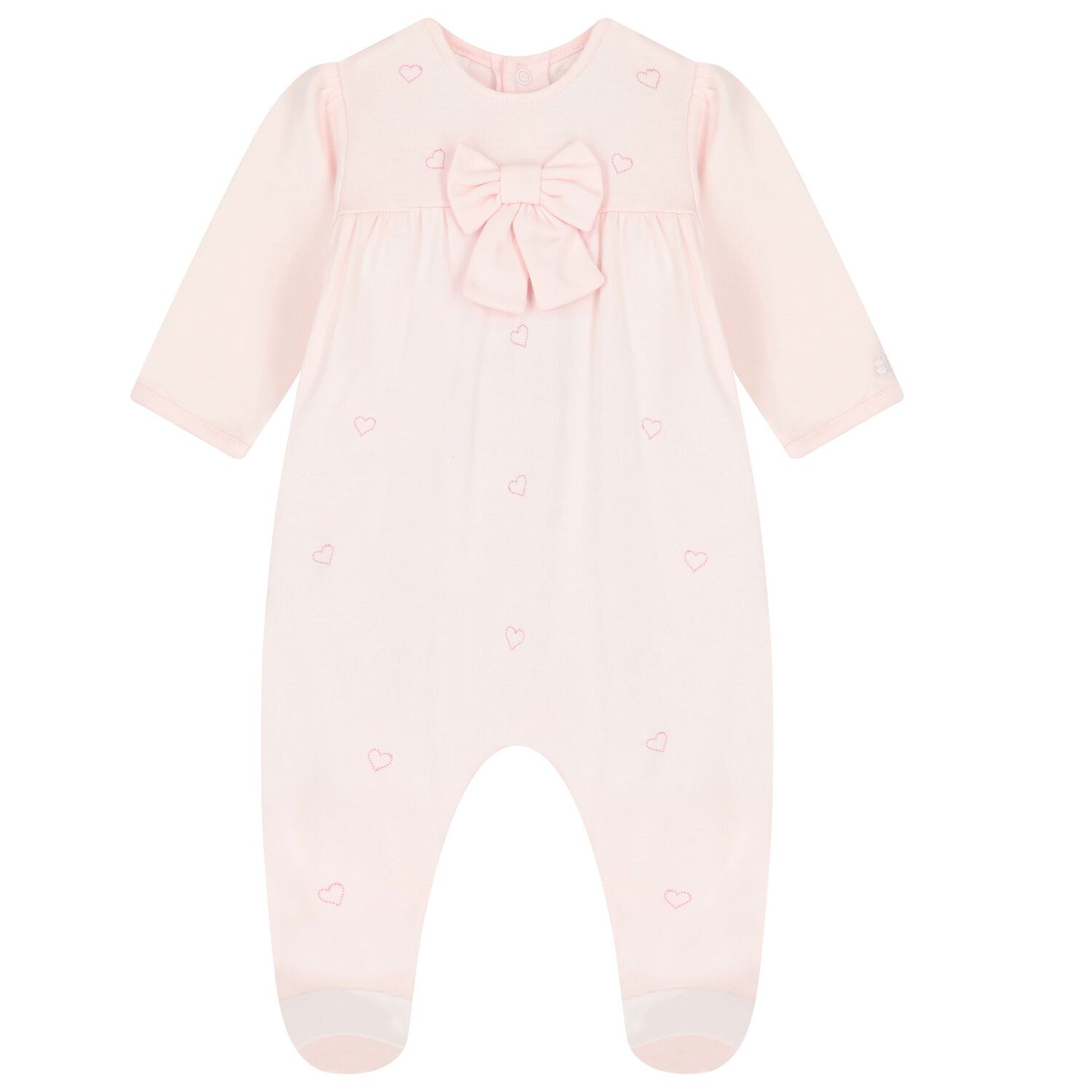 Baby Girls Pink Hearts Babygrow Set, 1, hi-res