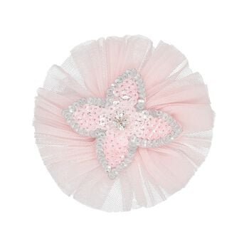 Girls Pink Sequin Flower Hairclip