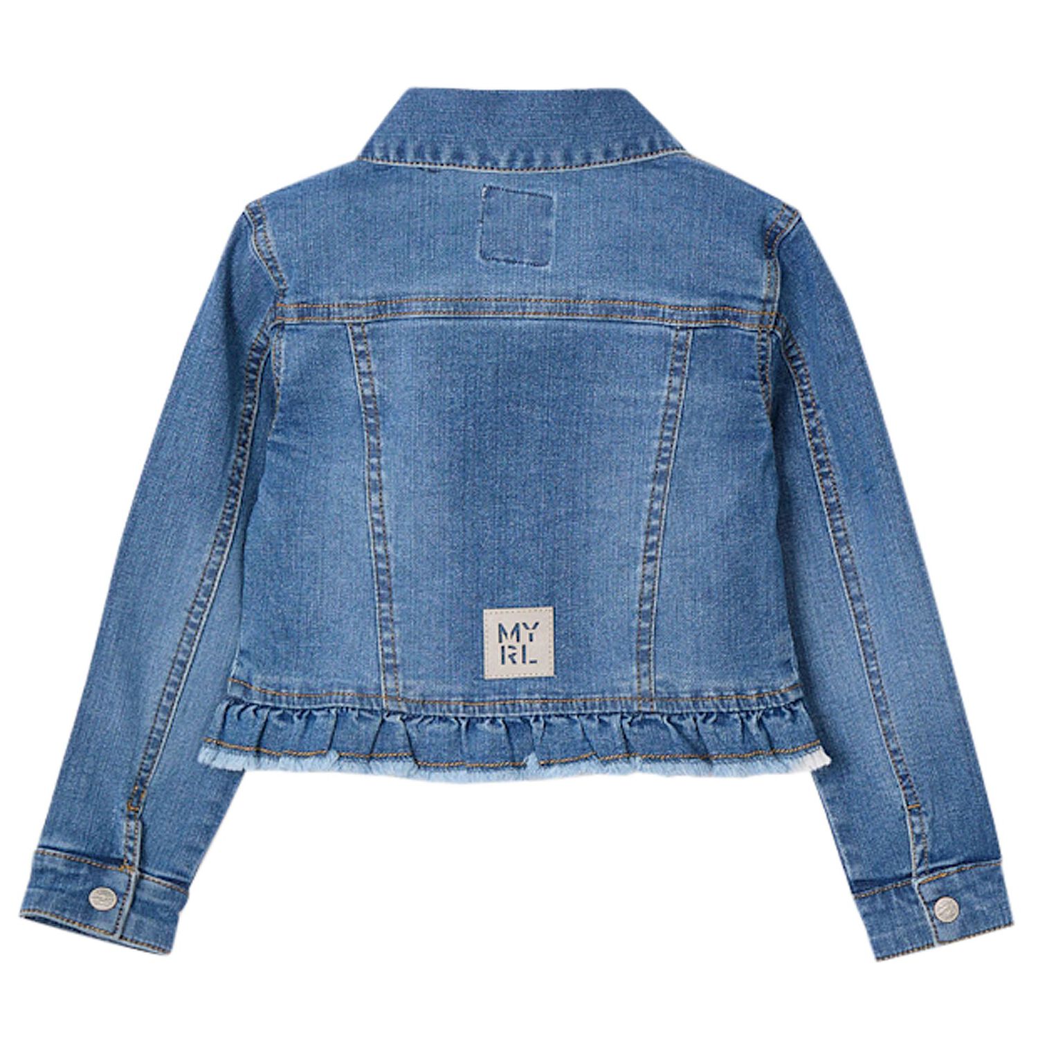 جاكيت جينز باللون أزرق للبنات, 1, hi-res