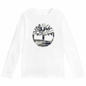 Boys White Logo Top