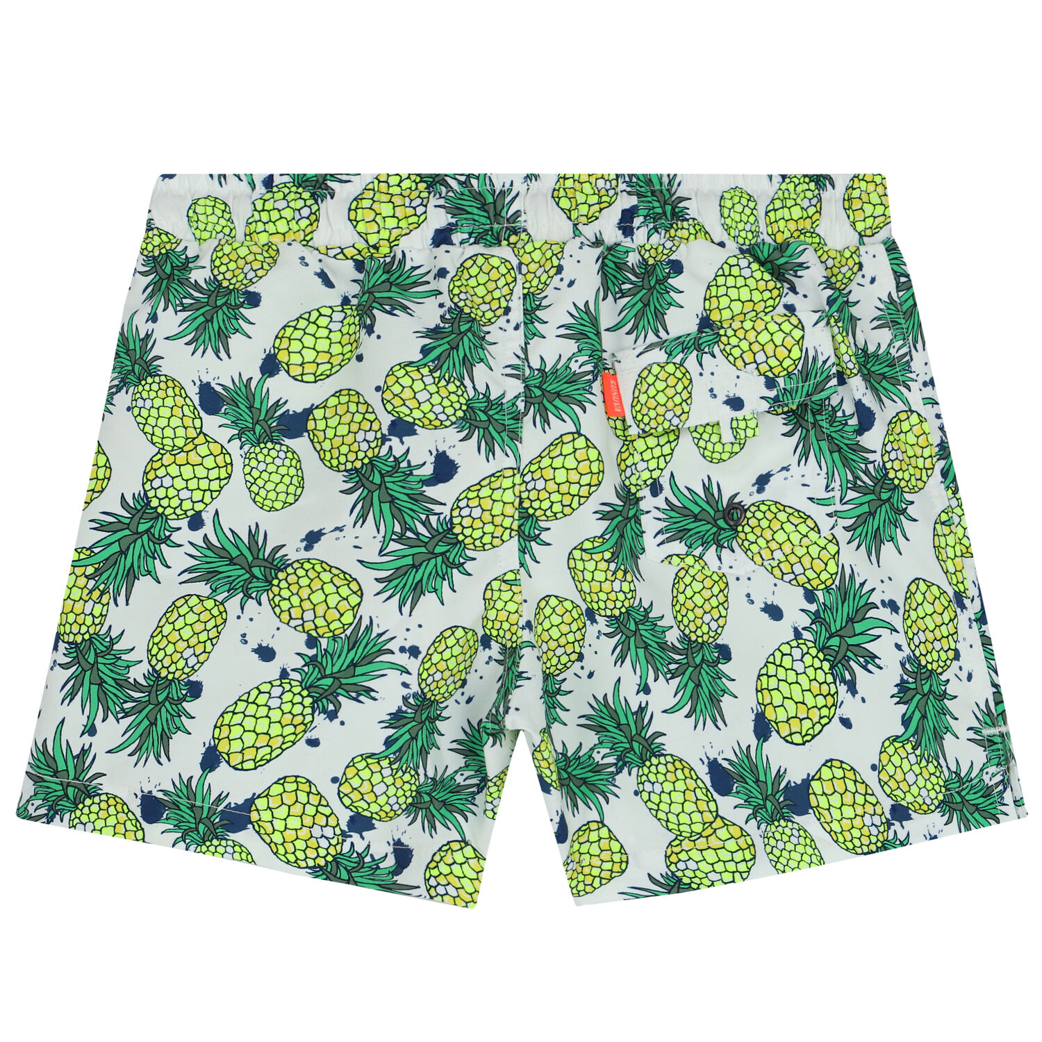 Boys White & Green Pineapple Swim Shorts, 1, hi-res