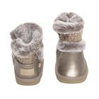 Younger Girls Gold Faux Leather Boots, 2, hi-res