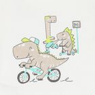 تي شيرت ديناصور عاجي اللون للأولاد الصغار, 3, hi-res