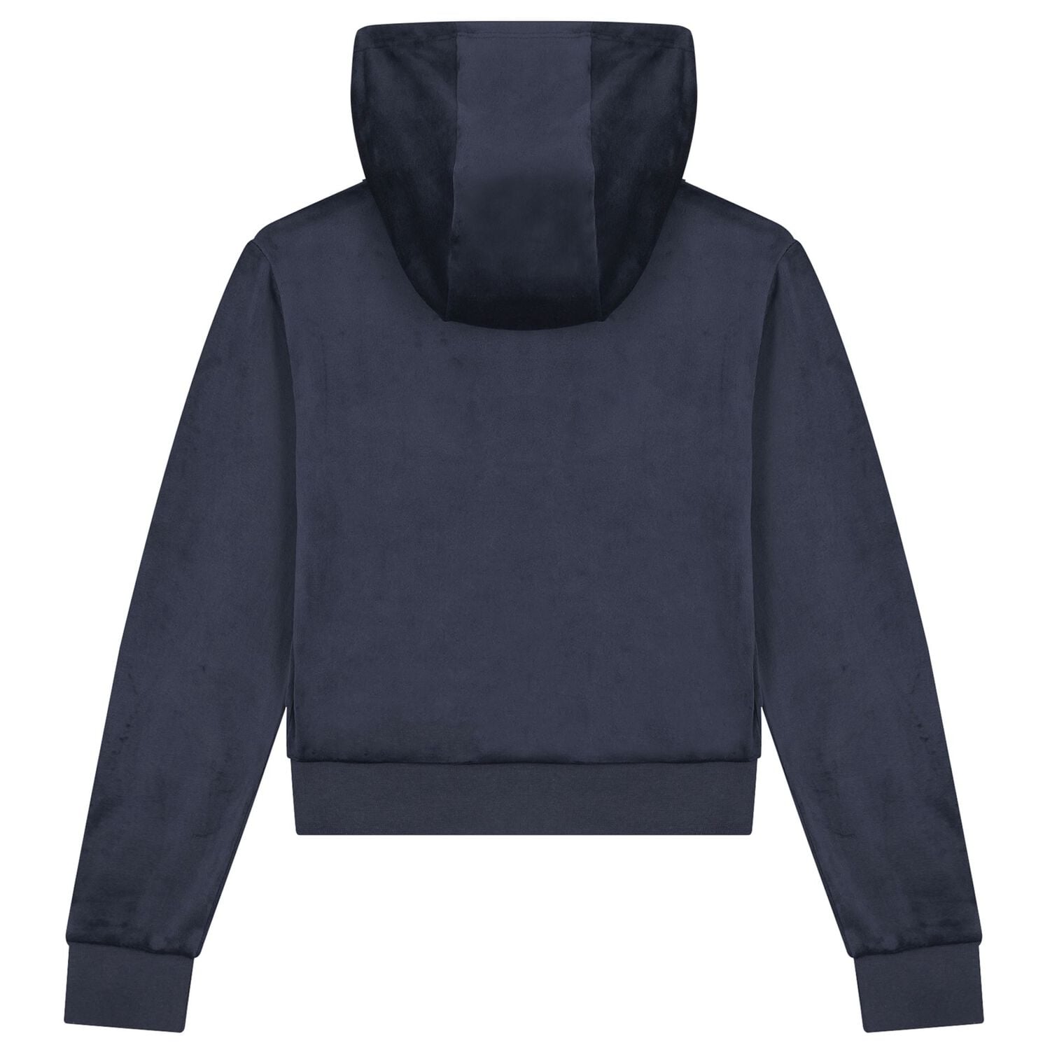 Girls Navy Blue Crystal Embellished Diamant&eacute; Logo Hooded Zip Up Top, 1, hi-res