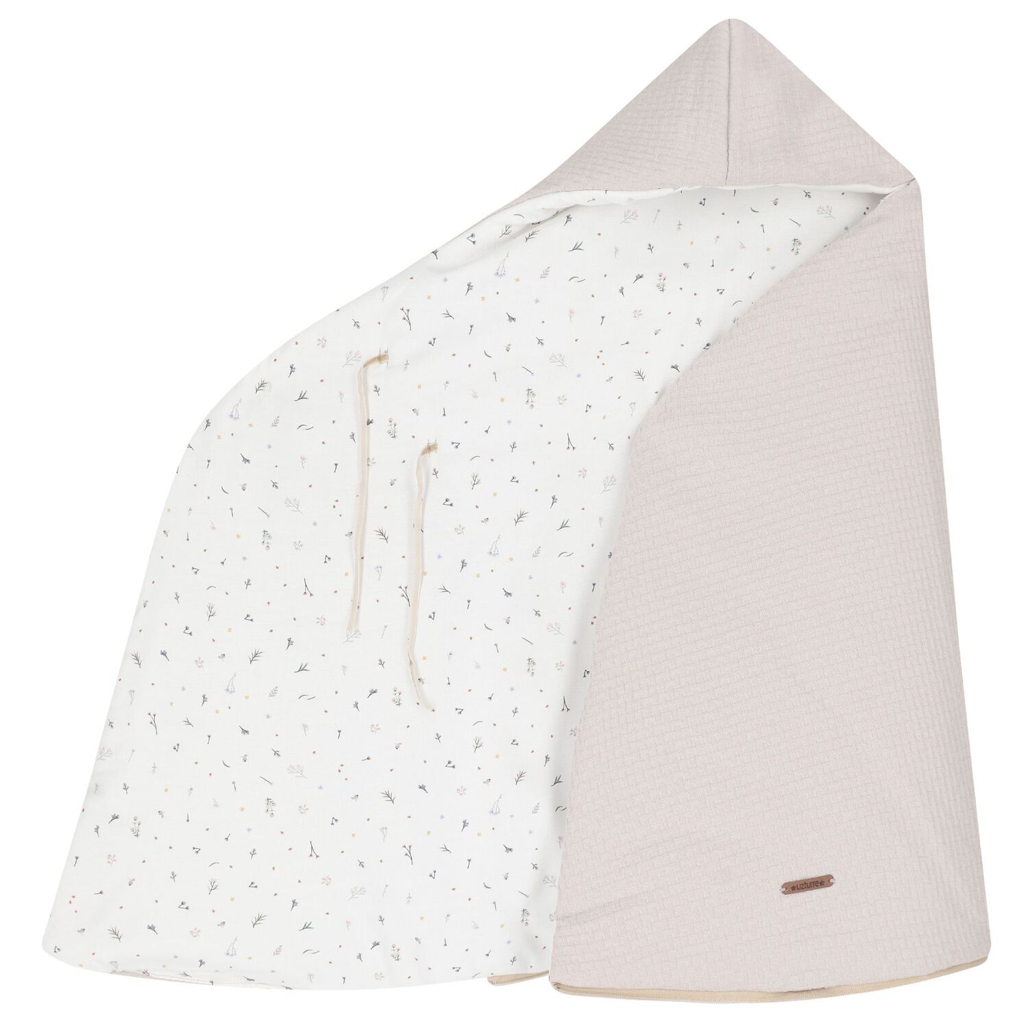 Ivory & Beige Hooded Reversible Baby Nest, 1, hi-res