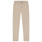 Boys Beige Chino Trousers, 1, hi-res