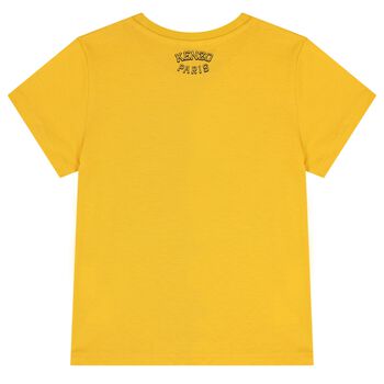 Girls Yellow Tiger Logo T-Shirt