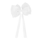 Girls White Bow Hair Clip, 2, hi-res