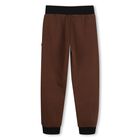 Boys Brown & Black Logo Joggers, 2, hi-res