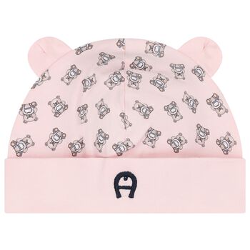 Baby Girls Pink Teddy Bear Hat