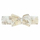 Baby Girls White & Beige Geo Map Bow Headband, 1, hi-res