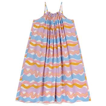 Girls Multi-Coloured Wavy Stripe Dress
