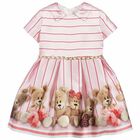 Girls Pink Satin Dress, 1, hi-res