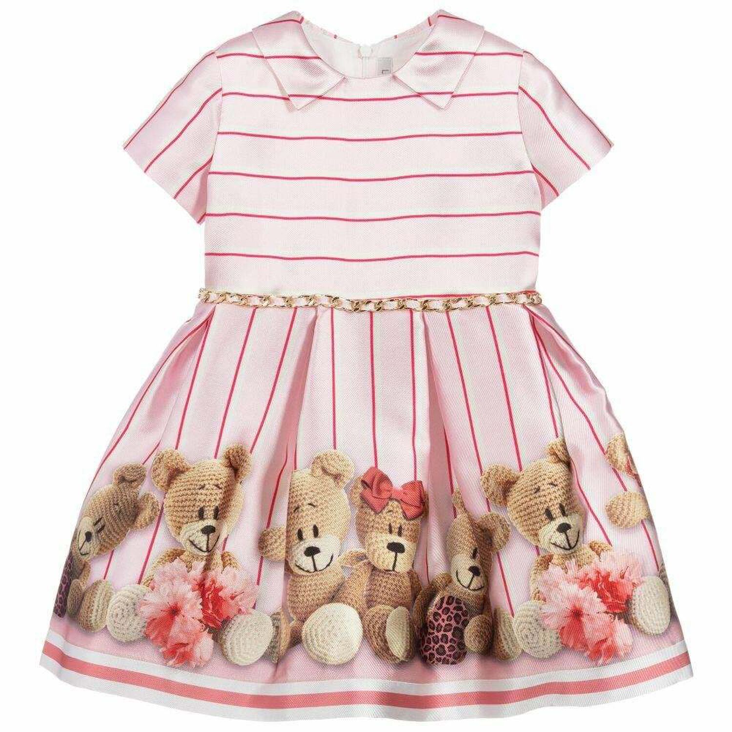 Girls Pink Satin Dress, 1, hi-res