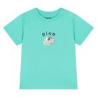 تيشيرت أولاد قطن بطبعة ديناصور باللون الأخضر , 1, hi-res